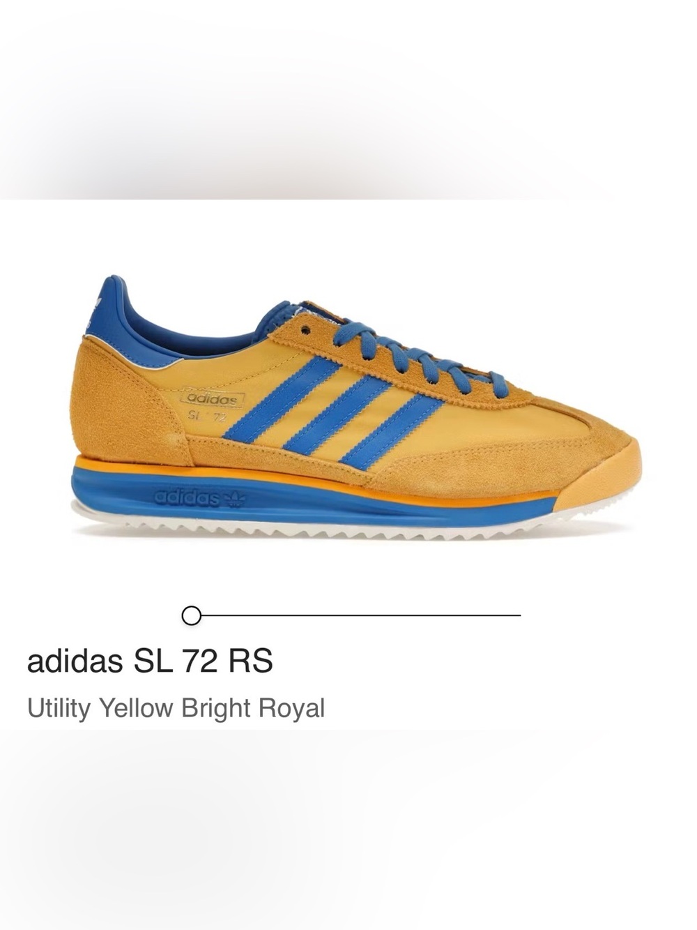 Adidas SL 72 RS 'Utility Yellow Bright Royal' Men 9.5